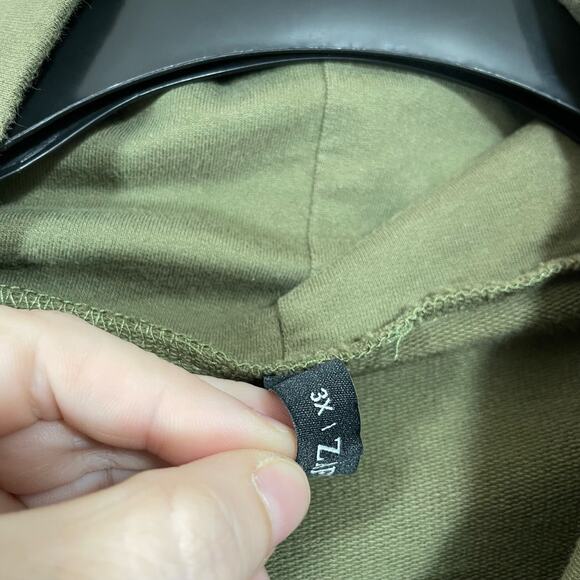 Zaful Women's Army Green Plus Size Cropped Sweatshirt - Size 3X - Cowl Neck Top - Picture 6 of 8